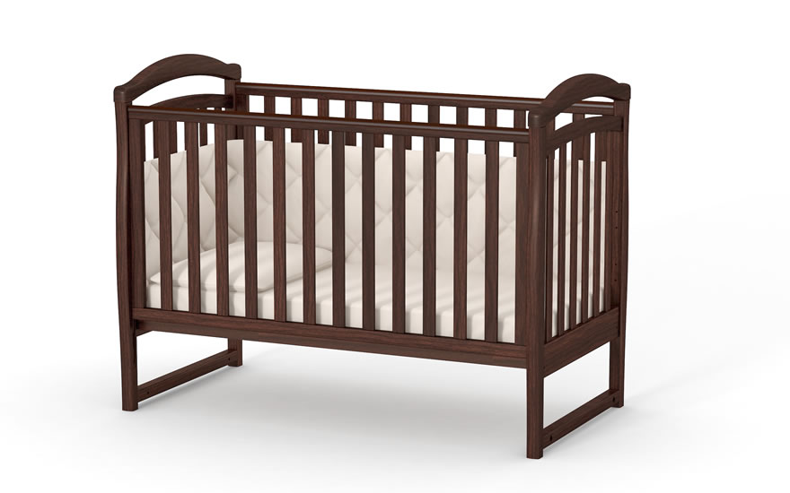 Кроватка детская ЛД-6 без ящика (цвет орех)