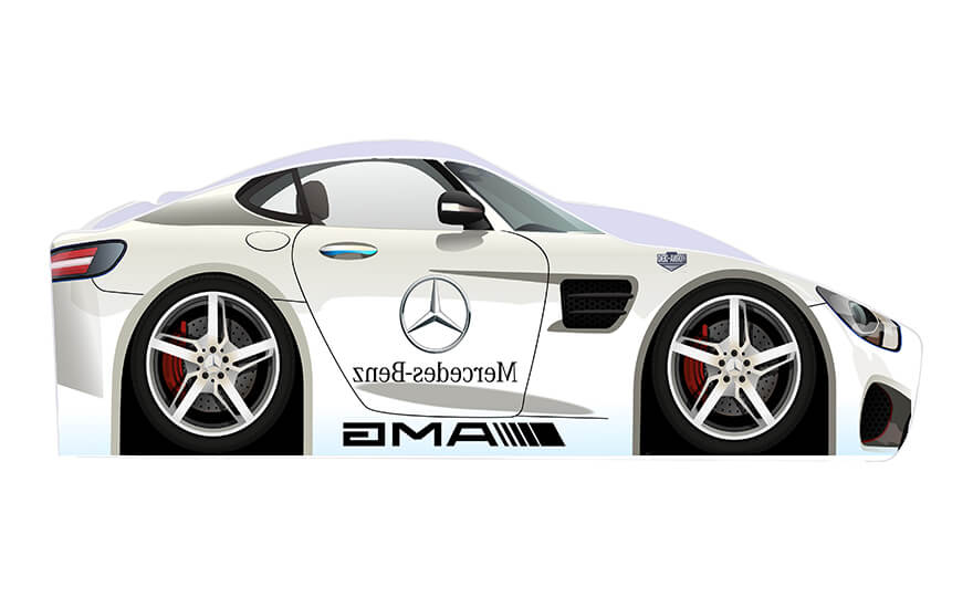 Дитяче ліжко-машинка Mercedes AMG B 026 Brand з шухлядою