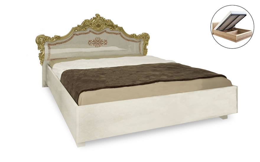 Кровать Дженнифер 160 см подъемная, с каркасом, Радика Беж