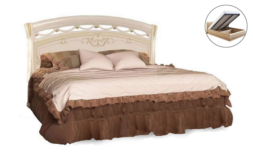 Кровать Роселла 160 см подъемная, с каркасом, Радика Беж