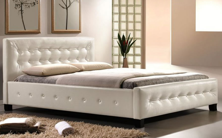 Ліжко Barcelona 160 Білий (екошкіра)