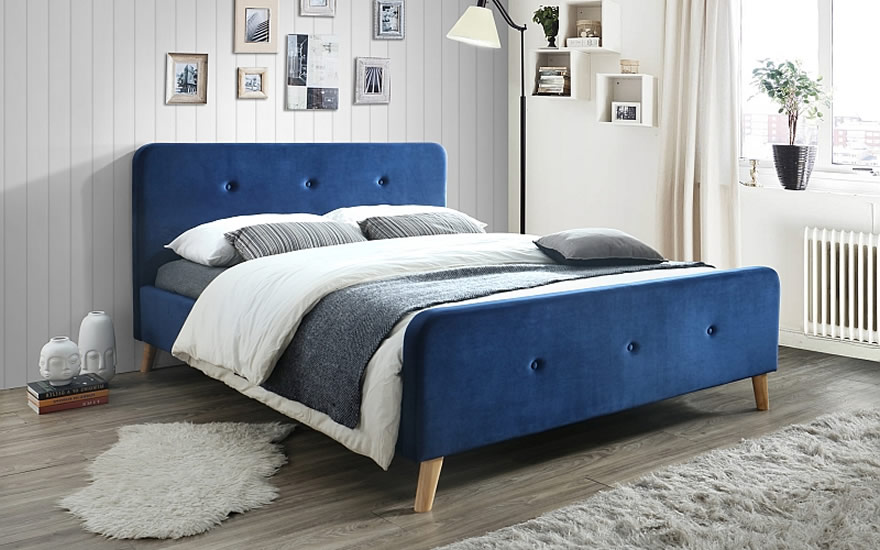 Ліжко Malmo Velvet Темно-синій