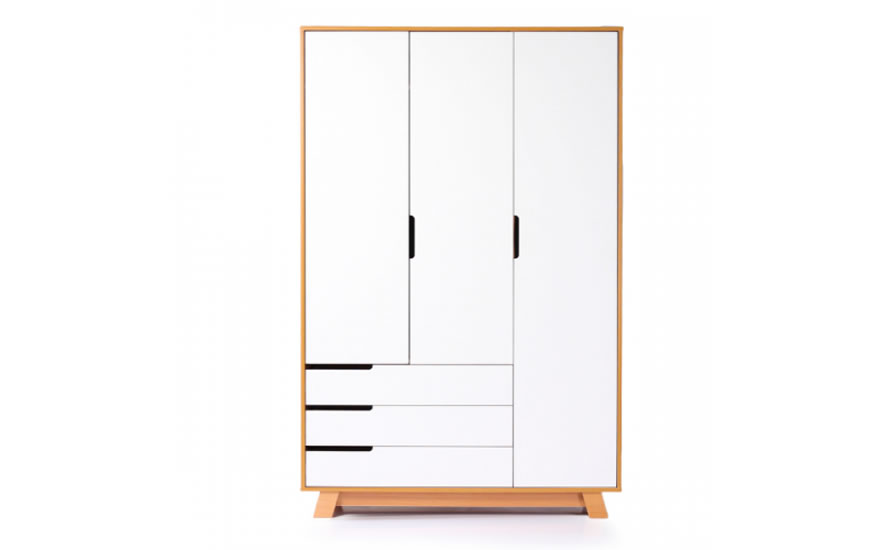 Шкаф Манхэттен 1200 с ящиками (бело-буковый)