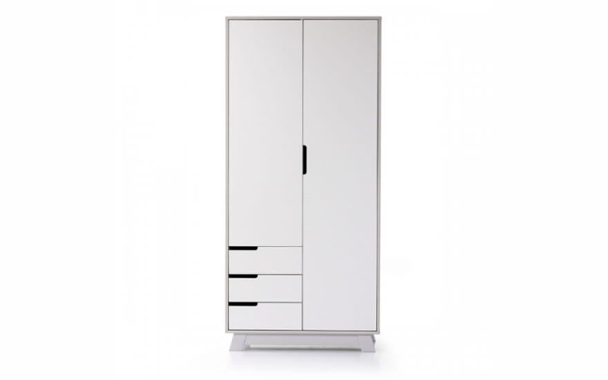 Шкаф Манхэттен 850 с ящиками (бело-серый)